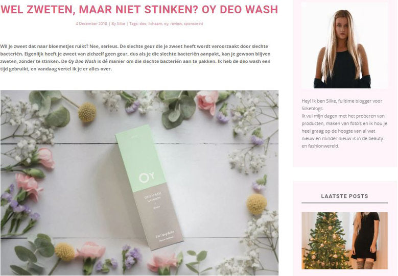 Wel Zweten, Maar Niet Stinken? OY DEO WASH - Silkeblogs